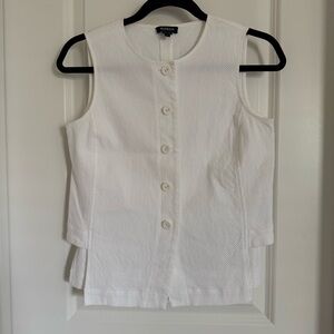 Worth White Sleeveless Button-Down Shirt Vest, 4